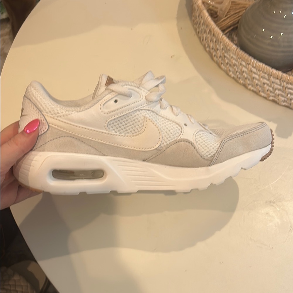 Nike White and Cream Air Max Sneakers with Mesh and Suede - never worn!